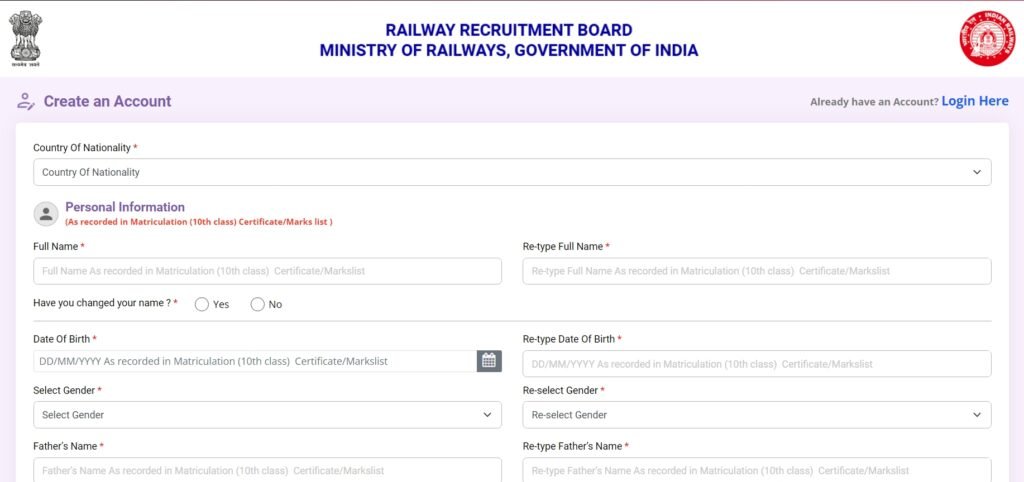 RRB NTPC application form 2024