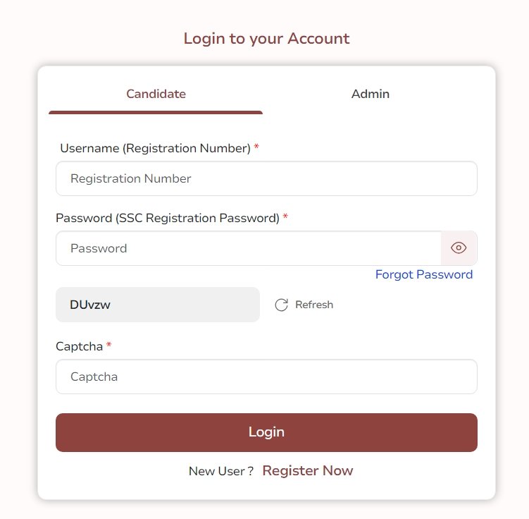 SSC LOGIN PAGE