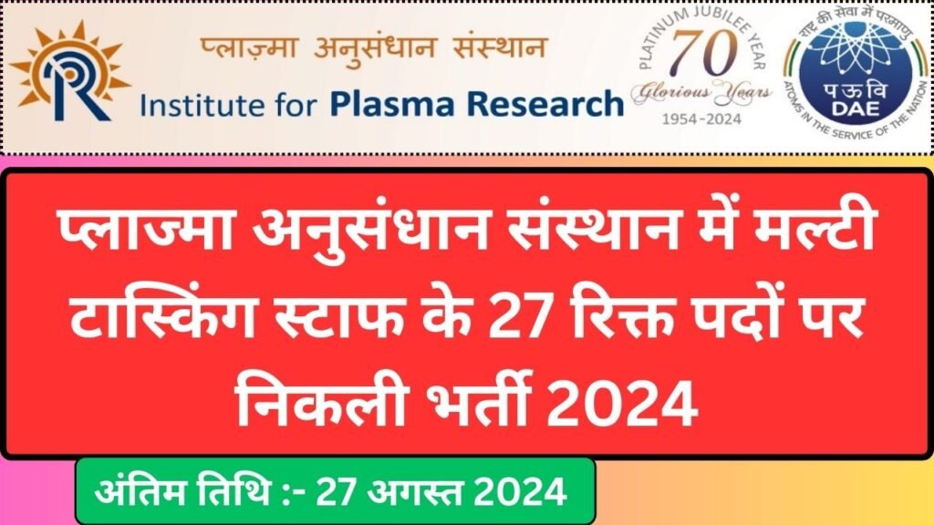 Institute for Plasma Research MTS Recruitment 2024