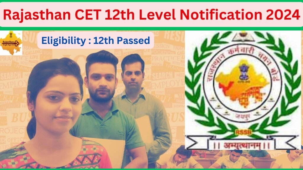 Rajasthan CET 12th Level Notification 2024