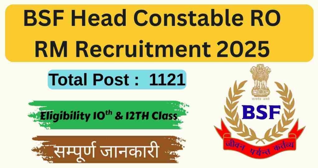 BSF Head Constable RO RM Recruitment 2025