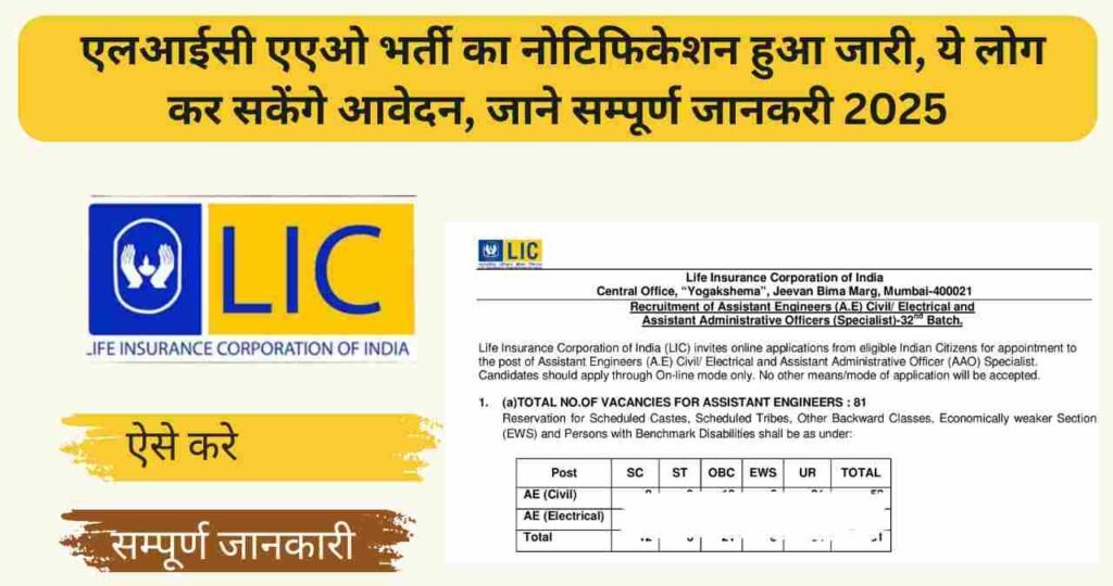 LIC AE AAO Recruitment 2025