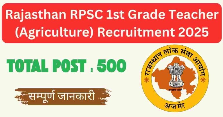 RPSC 1st Grade Teacher Recruitment 2025
