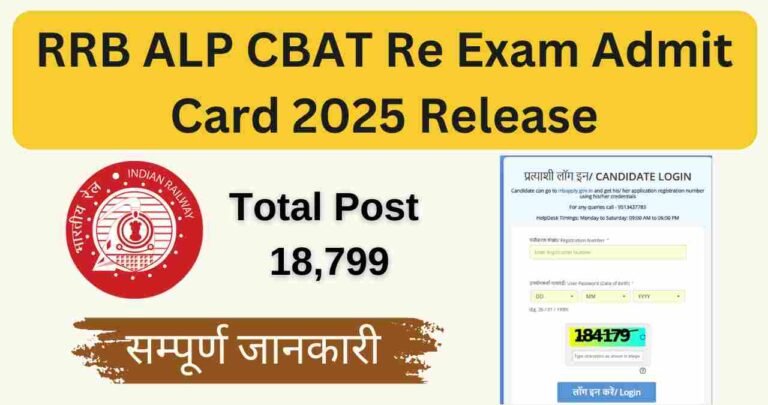 RRB ALP CBAT Re Exam Admit Card 2025